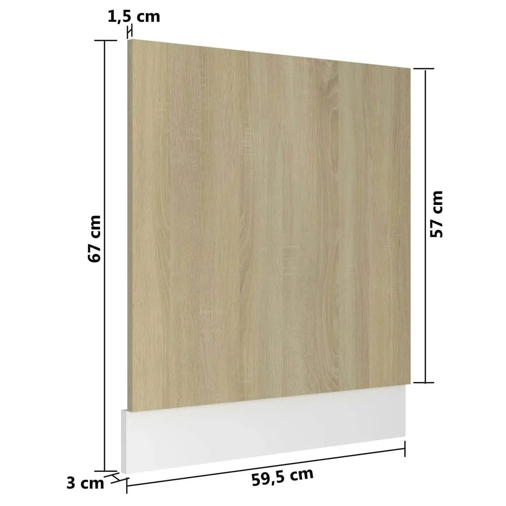 Dishwasher Panel Sonoma Oak 59.5x3x67 cm Engineered Wood 802565