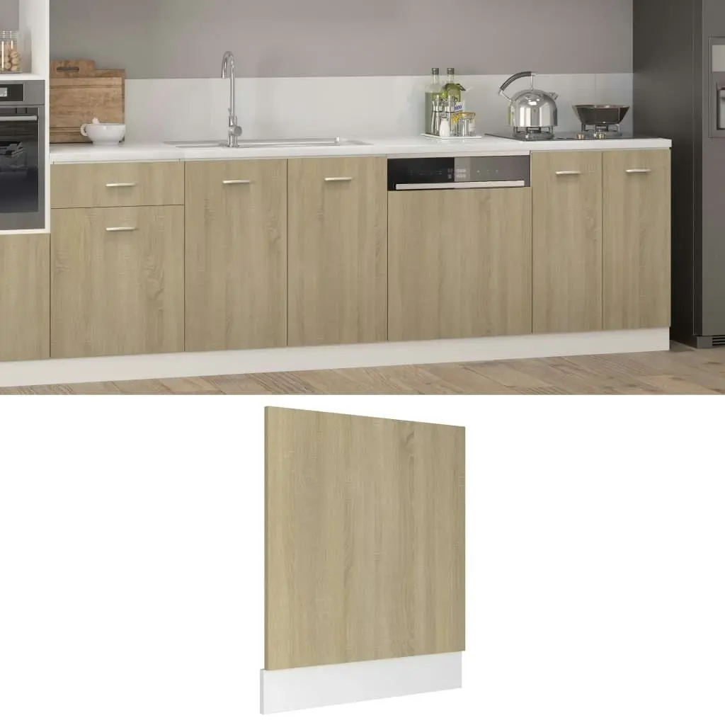 Dishwasher Panel Sonoma Oak 59.5x3x67 cm Engineered Wood 802565