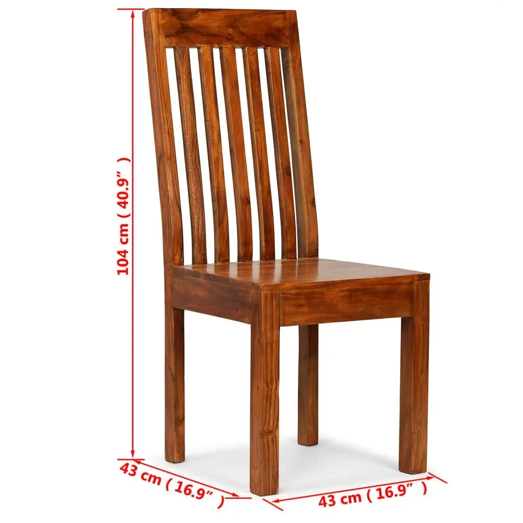 Dining Chairs 2 pcs Solid Wood with Honey Finish Modern 245645