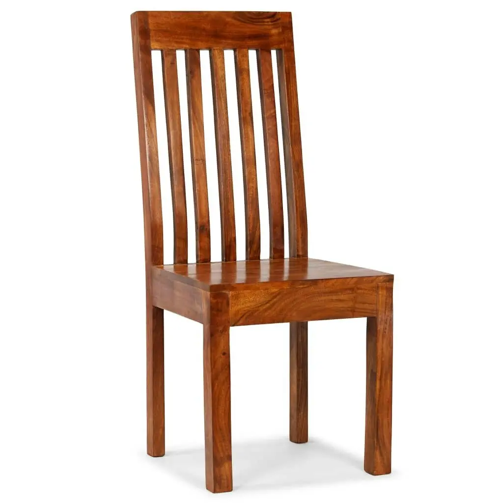 Dining Chairs 2 pcs Solid Wood with Honey Finish Modern 245645