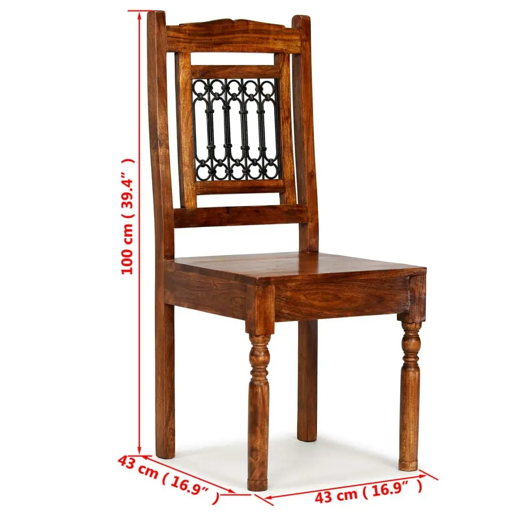 Dining Chairs 2 pcs Solid Wood with Honey-coloured Finish Classic 245644