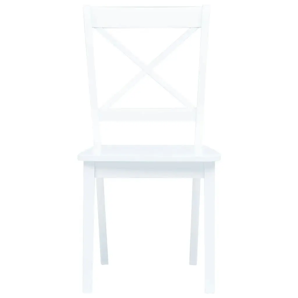 Dining Chairs 4 pcs White Solid Rubber Wood 247357