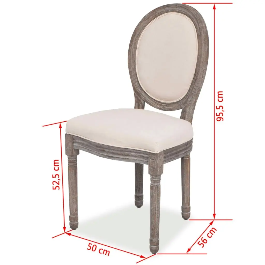 Dining Chairs 6 pcs Cream Fabric 274620