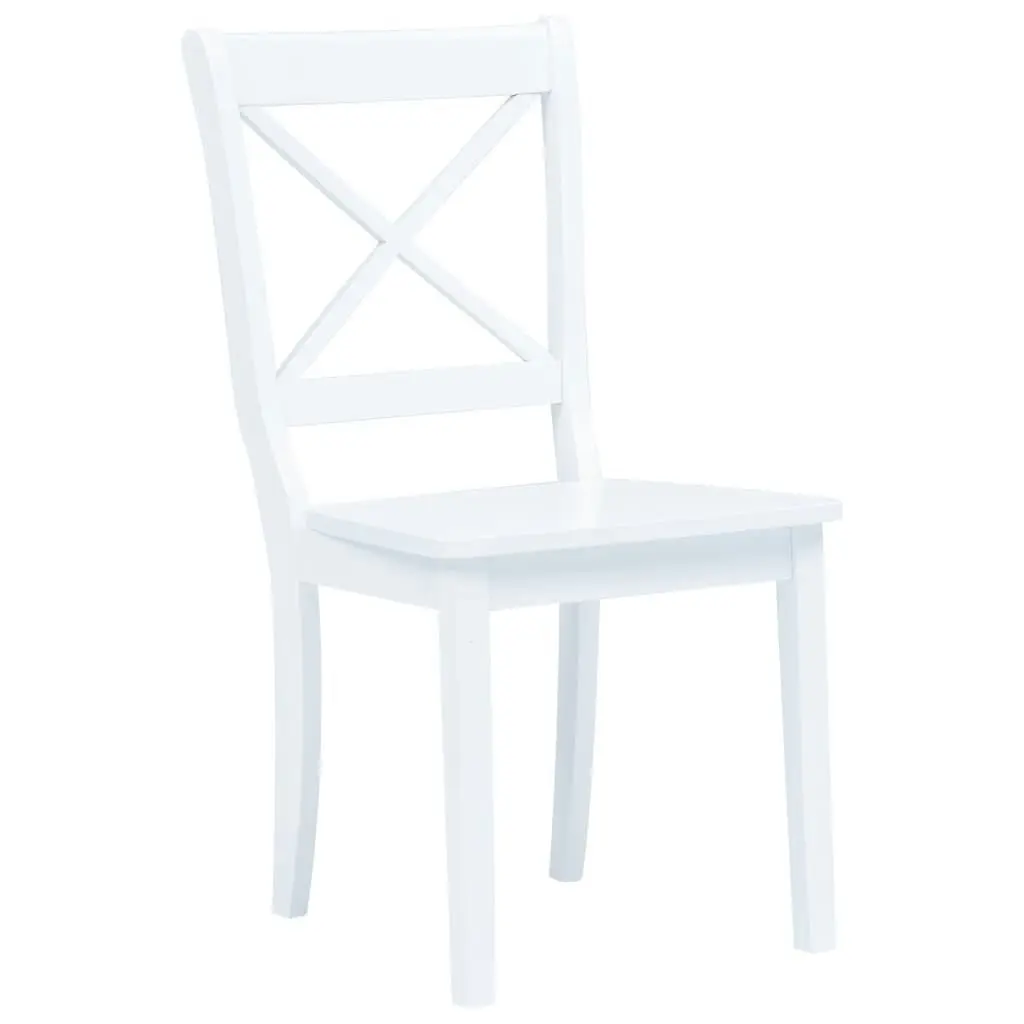 Dining Chairs 6 pcs White Solid Rubber Wood 277543