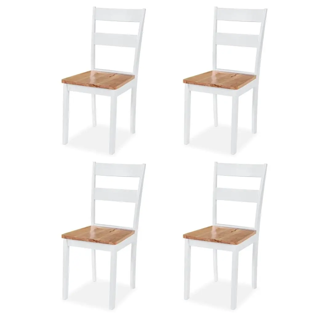 Dining Set 5 Pieces MDF and Rubberwood White 274943