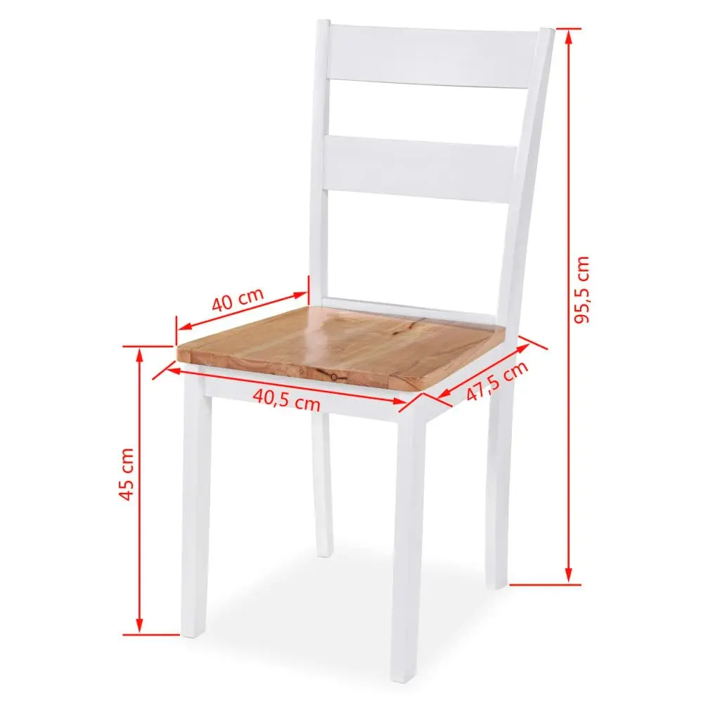 Dining Set 5 Pieces MDF and Rubberwood White 274943