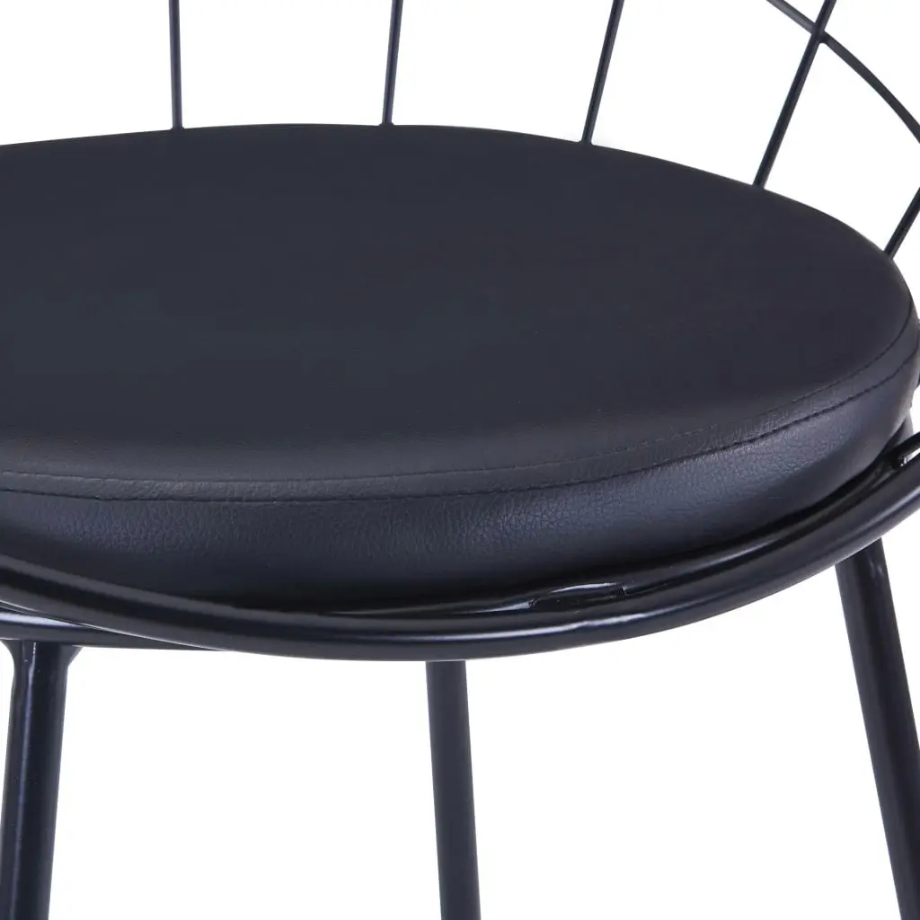 Dining Chairs with Faux Leather Seats 2 pcs Black Steel 247274