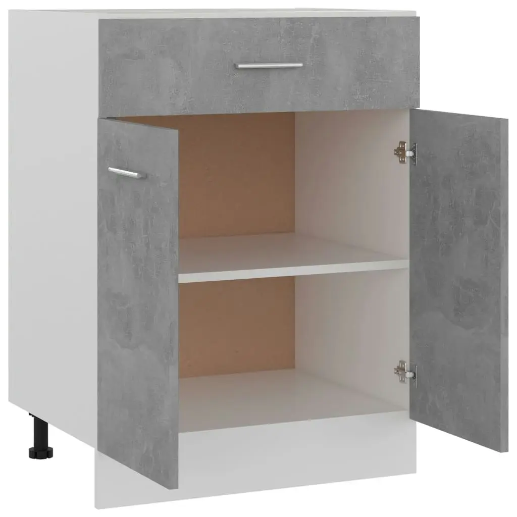 Drawer Bottom Cabinet Concrete Grey 60x46x81.5 cm Engineered Wood 801232