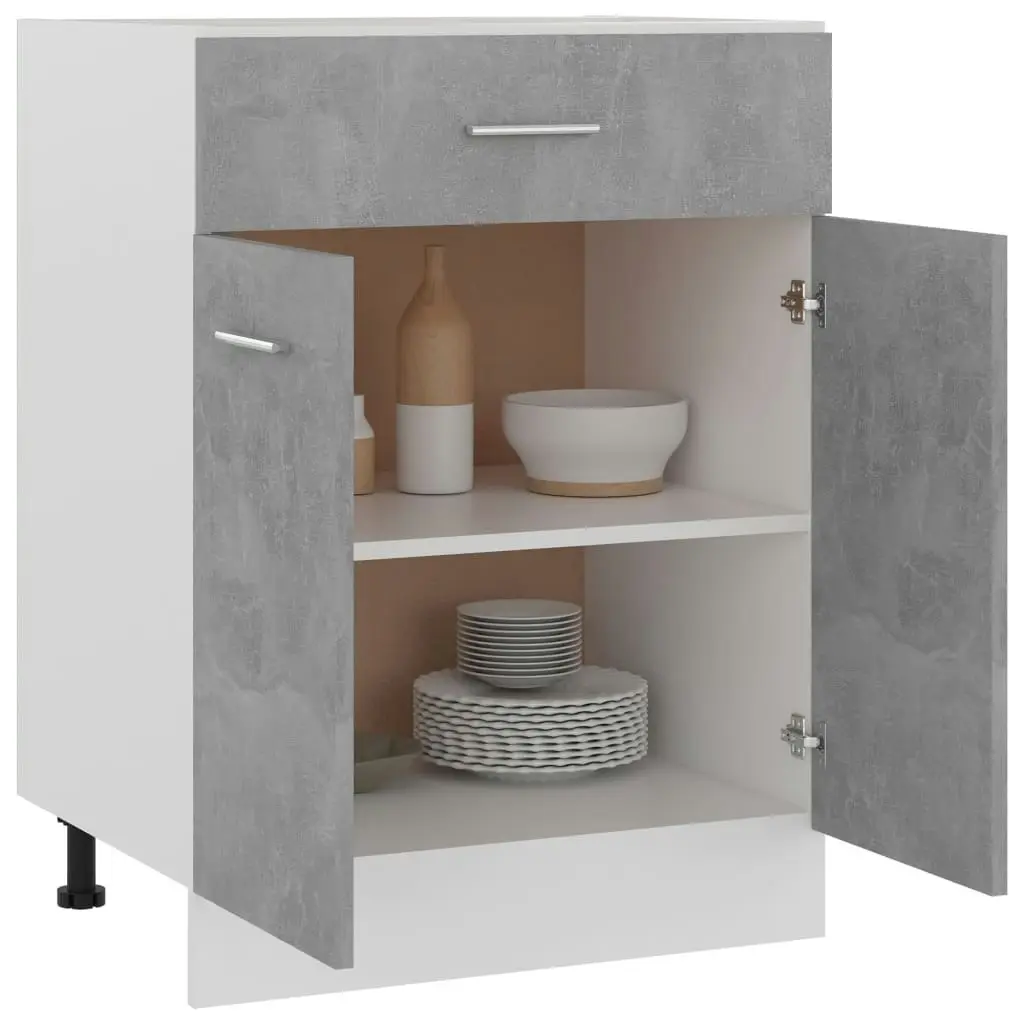 Drawer Bottom Cabinet Concrete Grey 60x46x81.5 cm Engineered Wood 801232