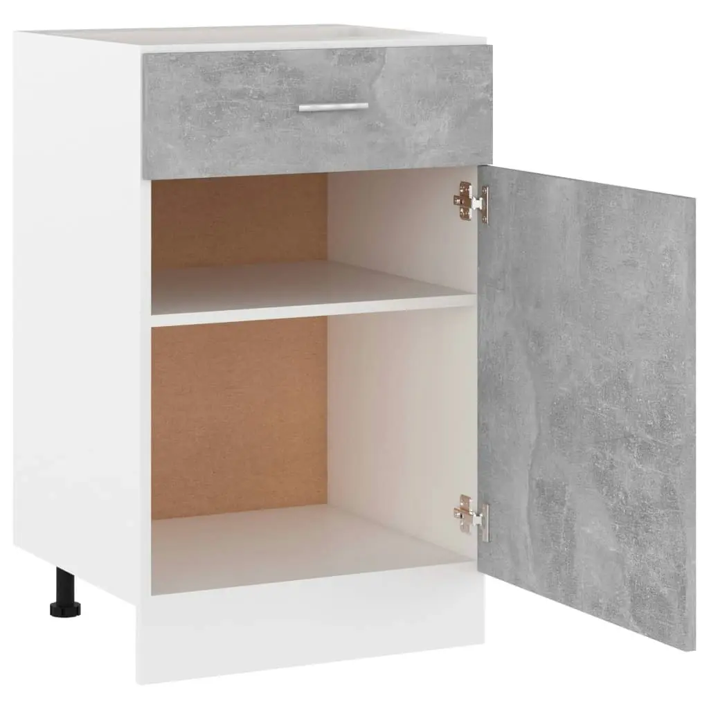 Drawer Bottom Cabinet Concrete Grey 50x46x81.5 cm Engineered Wood 801224