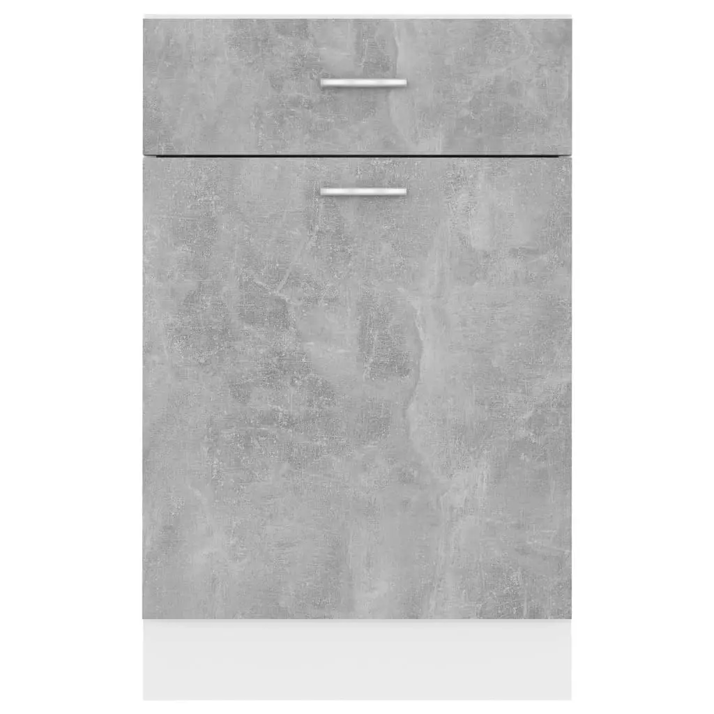 Drawer Bottom Cabinet Concrete Grey 50x46x81.5 cm Engineered Wood 801224