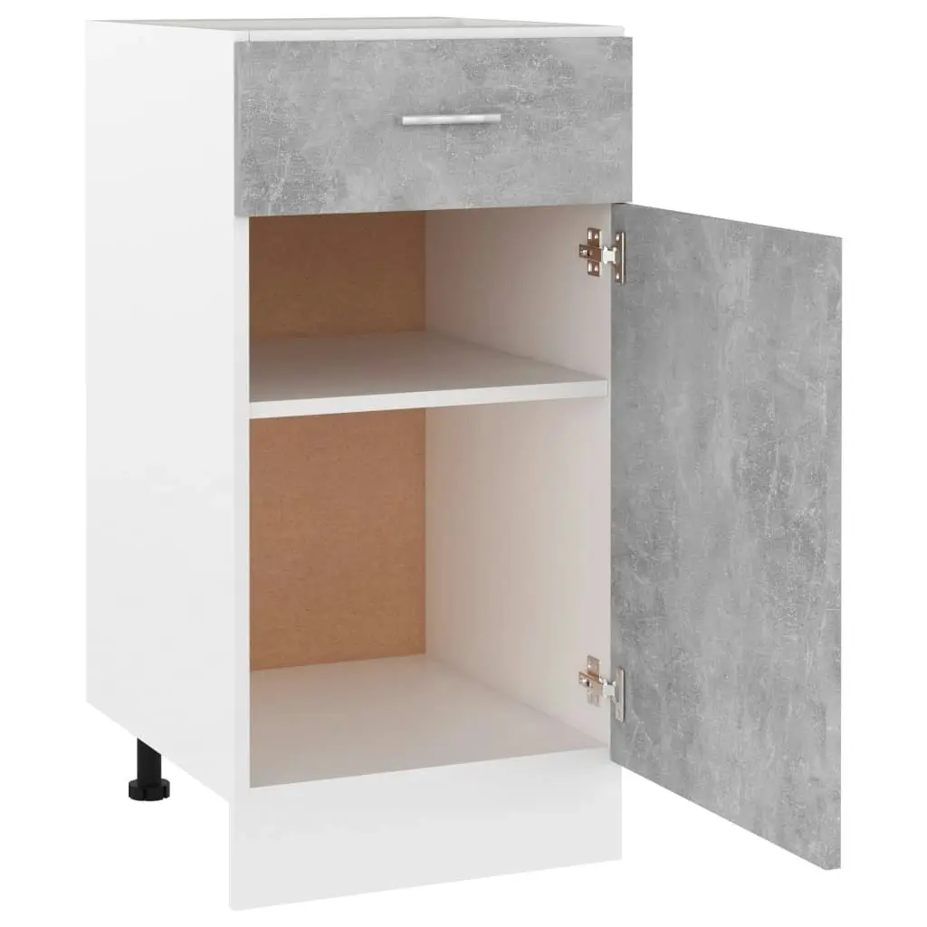 Drawer Bottom Cabinet Concrete Grey 40x46x81.5 cm Engineered Wood 801216