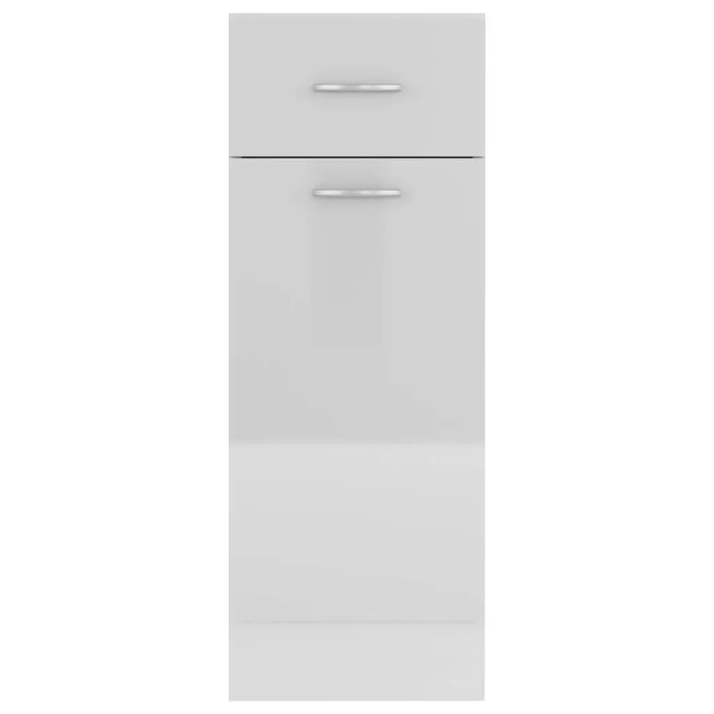 Drawer Bottom Cabinet High Gloss White 30x46x81.5 cm Engineered Wood 801209