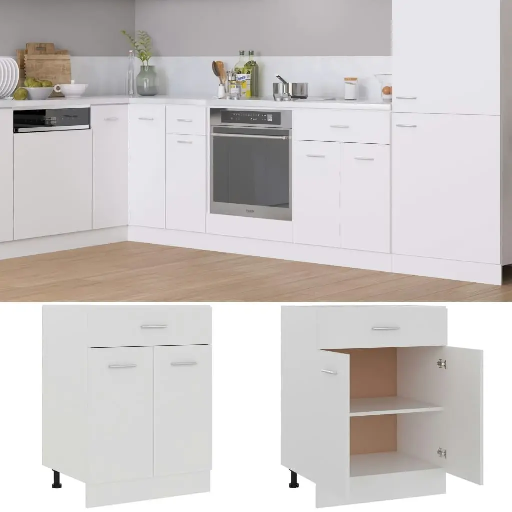 Drawer Bottom Cabinet White 60x46x81.5 cm Engineered Wood 801228