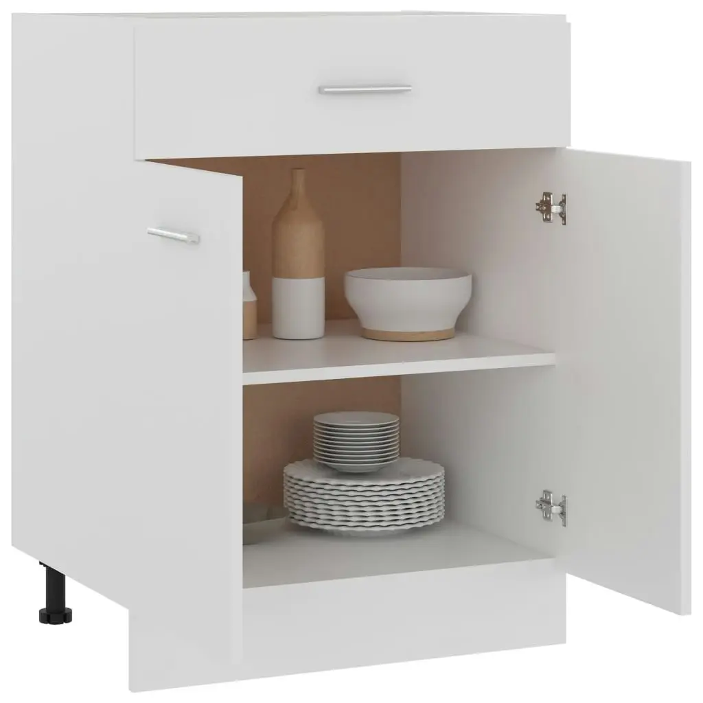 Drawer Bottom Cabinet White 60x46x81.5 cm Engineered Wood 801228