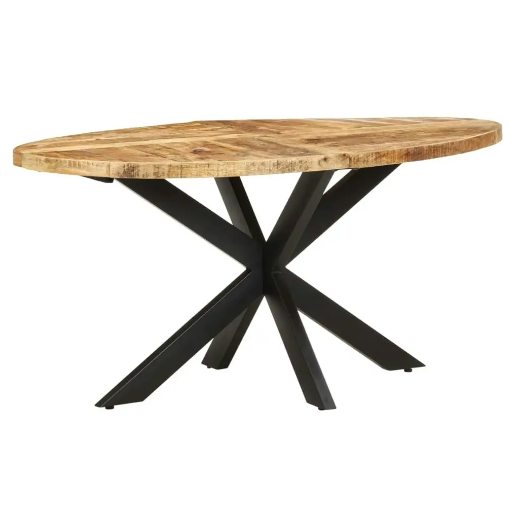 Dining Table 160x90x75 cm Rough Mango Wood 321672