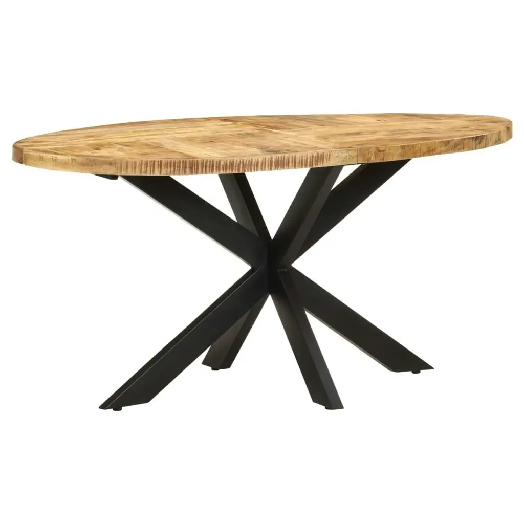 Dining Table 160x90x75 cm Rough Mango Wood 321672