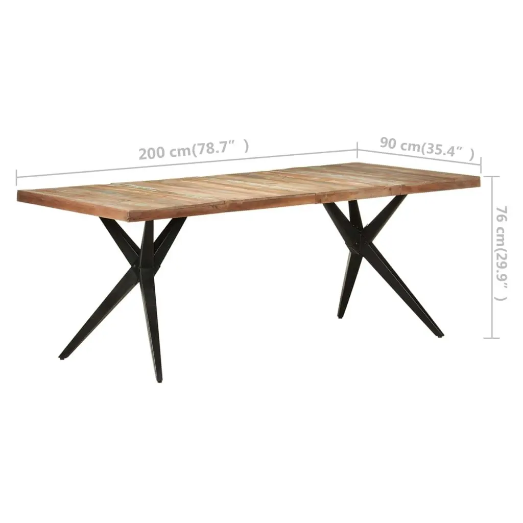 Dining Table 200x90x76 cm Solid Reclaimed Wood 323573