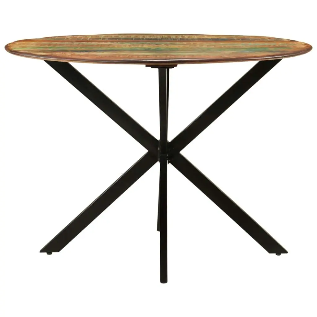 Dining Table Ã˜110x78 cm Solid Wood Reclaimed and Steel 338455