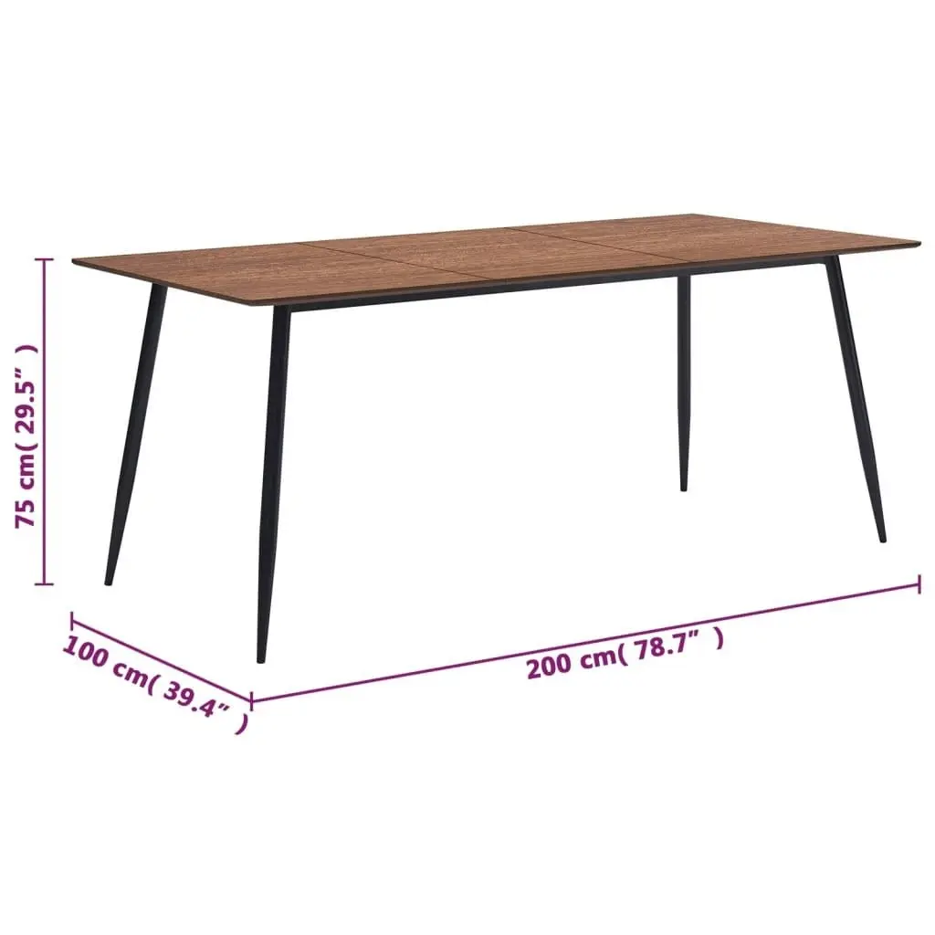 Dining Table Brown 200x100x75 cm MDF 281569