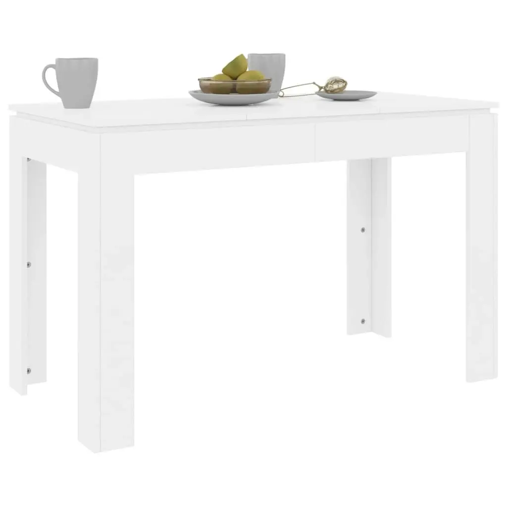 Dining Table High Gloss White 120x60x76 cm Engineered Wood 800762