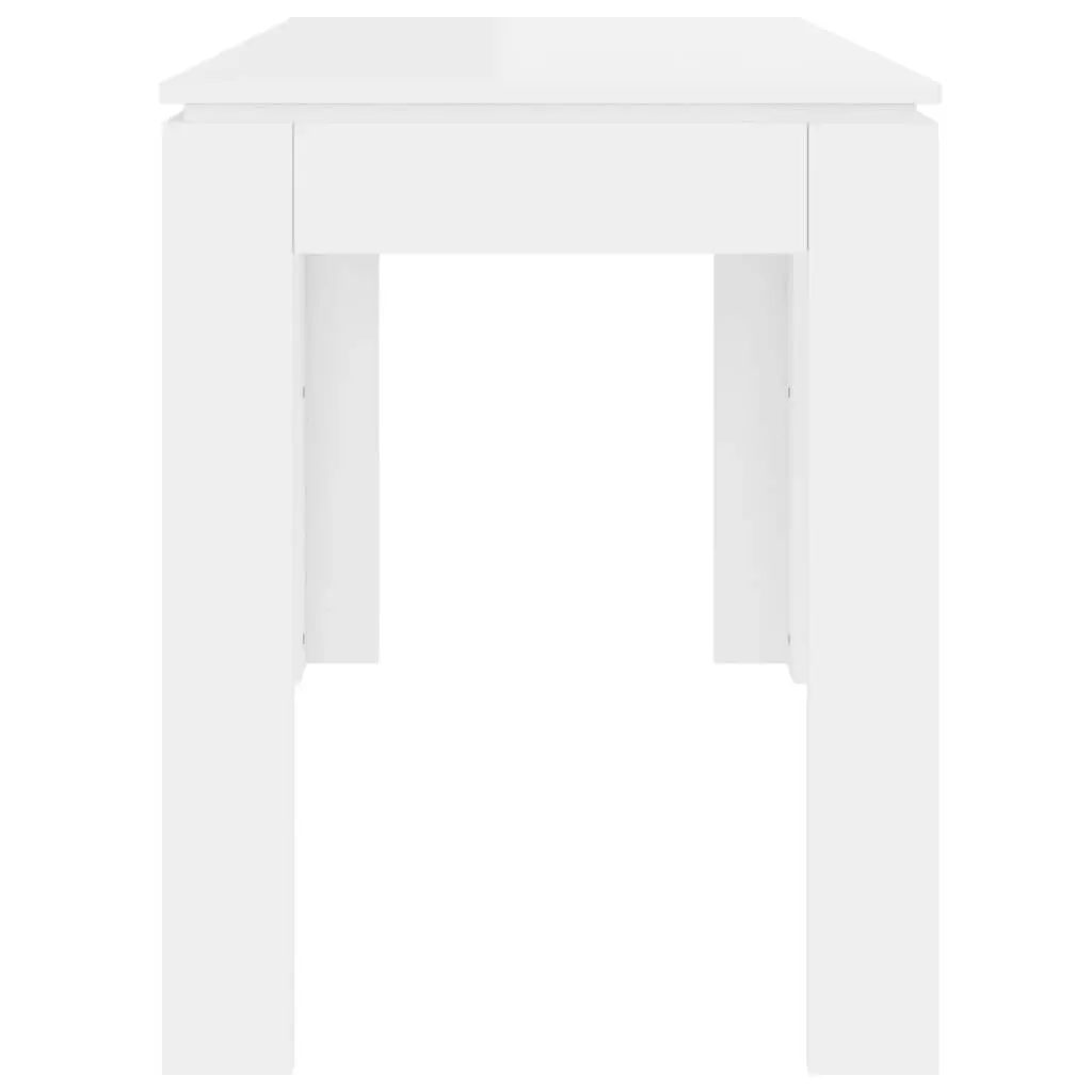 Dining Table High Gloss White 120x60x76 cm Engineered Wood 800762