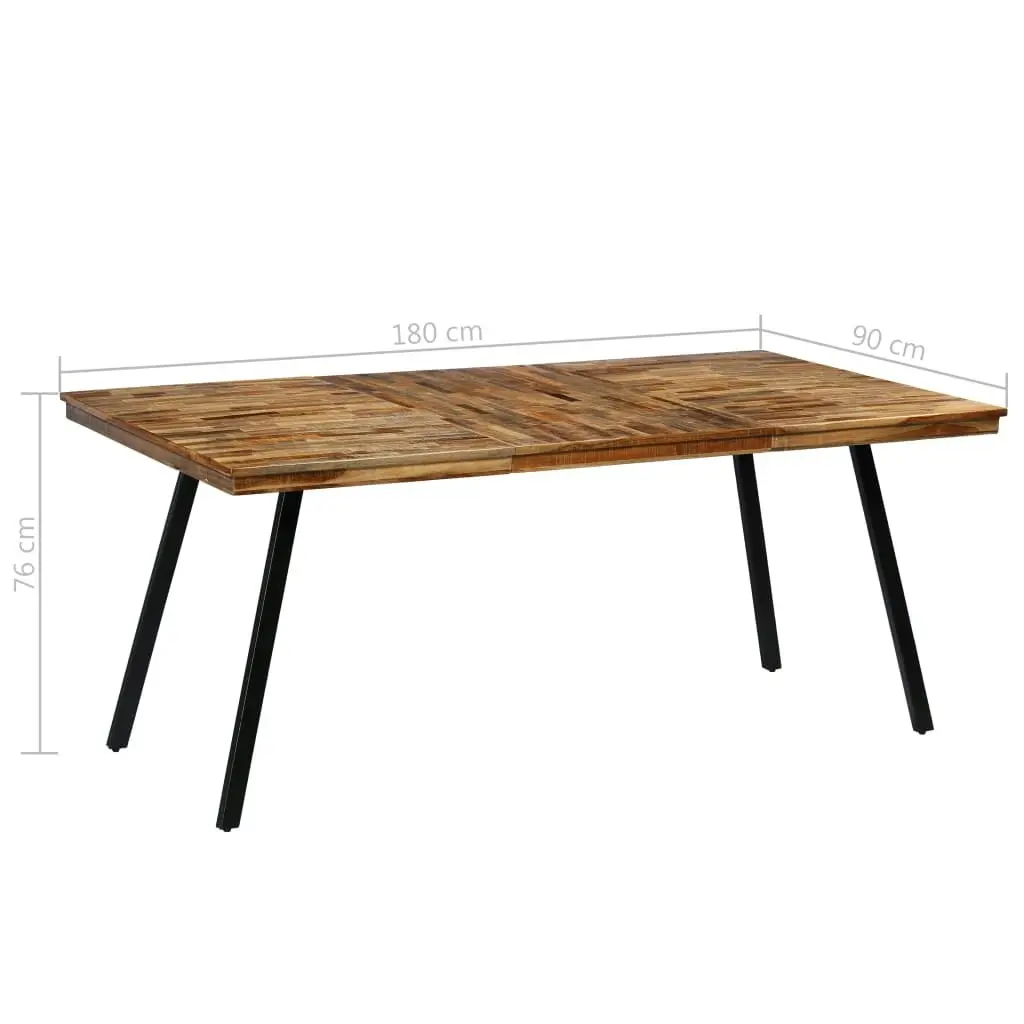 Dining Table Reclaimed Teak and Steel 180x90x76 cm 245415