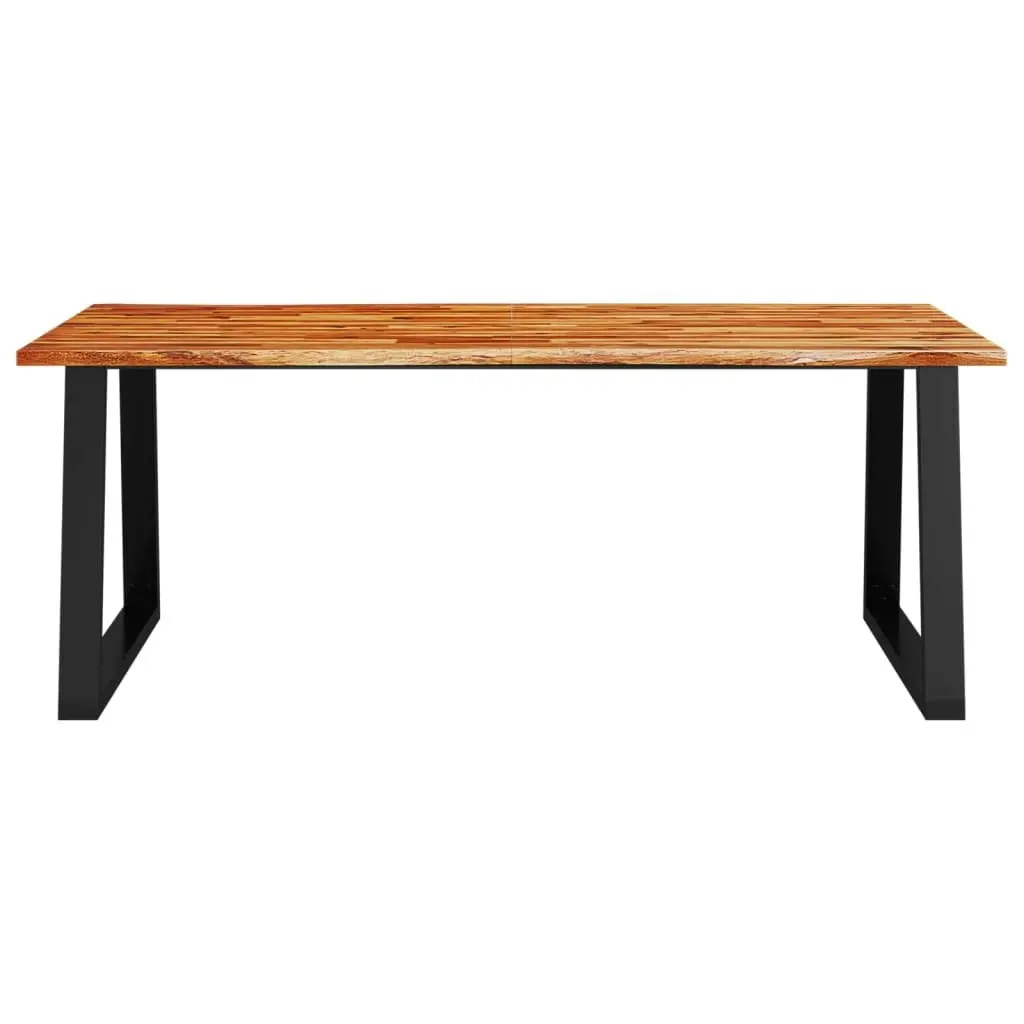 Dining Table with Live Edge 200x90x75 cm Solid Wood Acacia 353292