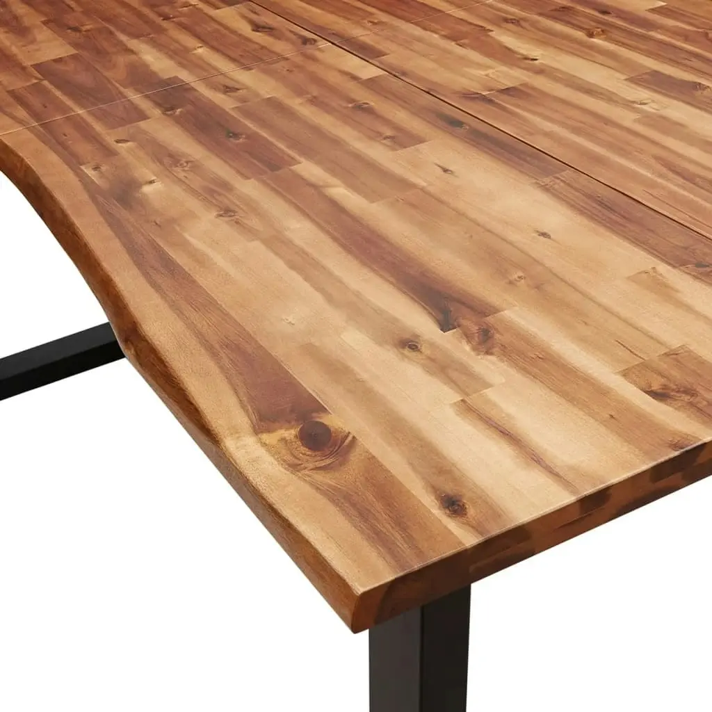 Dining Table with Live Edge 200x90x75 cm Solid Wood Acacia 353292