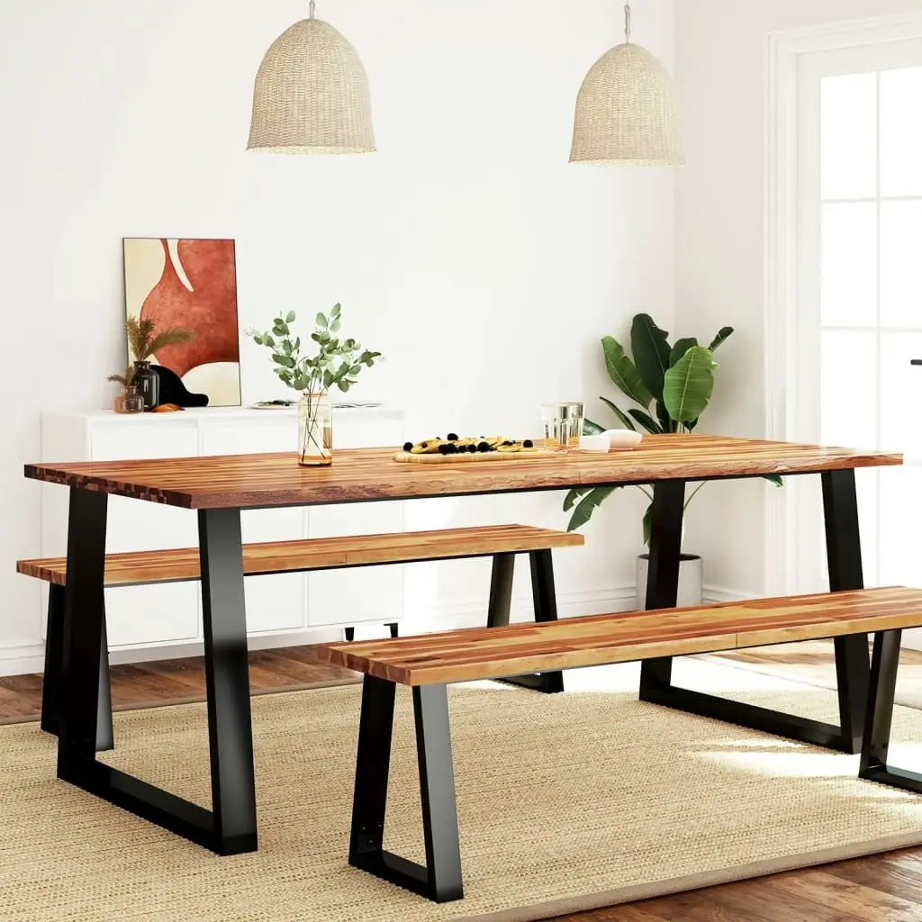 Dining Table with Live Edge 200x90x75 cm Solid Wood Acacia 353292