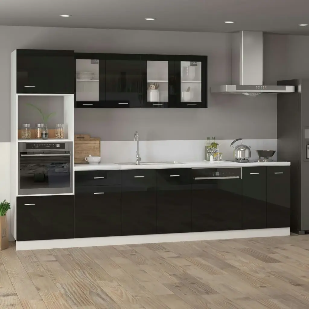 Dishwasher Panel High Gloss Black 59.5x3x67 cm Engineered Wood 802568