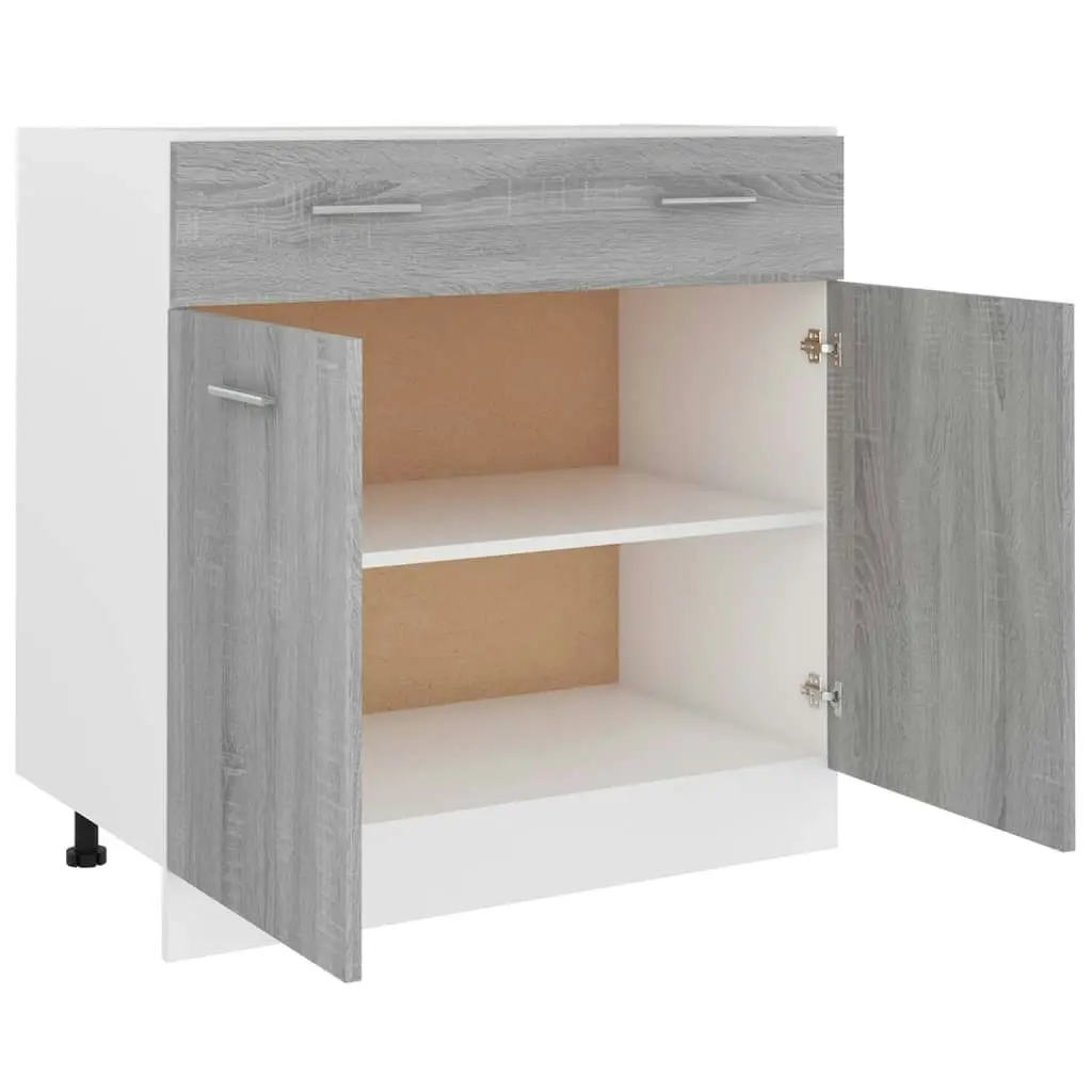 Drawer Bottom Cabinet Grey Sonoma 80x46x81.5 cm Engineered Wood 815580