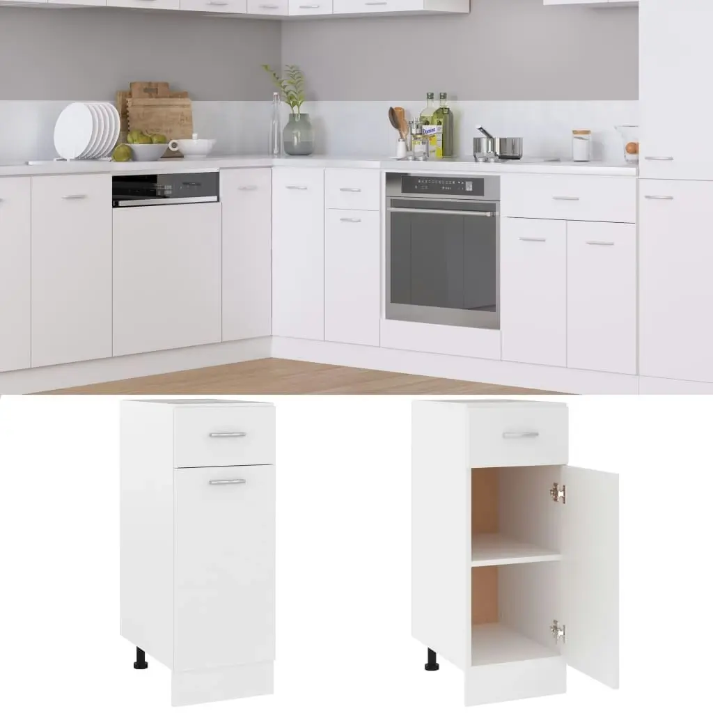 Drawer Bottom Cabinet White 30x46x81.5 cm Engineered Wood 801204