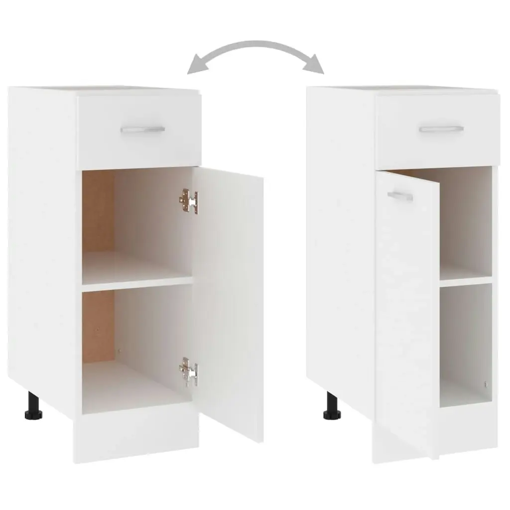 Drawer Bottom Cabinet White 30x46x81.5 cm Engineered Wood 801204