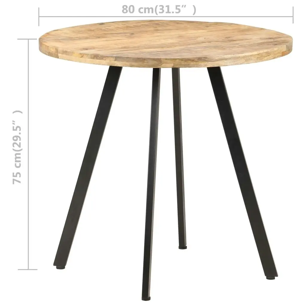 Dining Table 80 cm Rough Mango Wood 320483