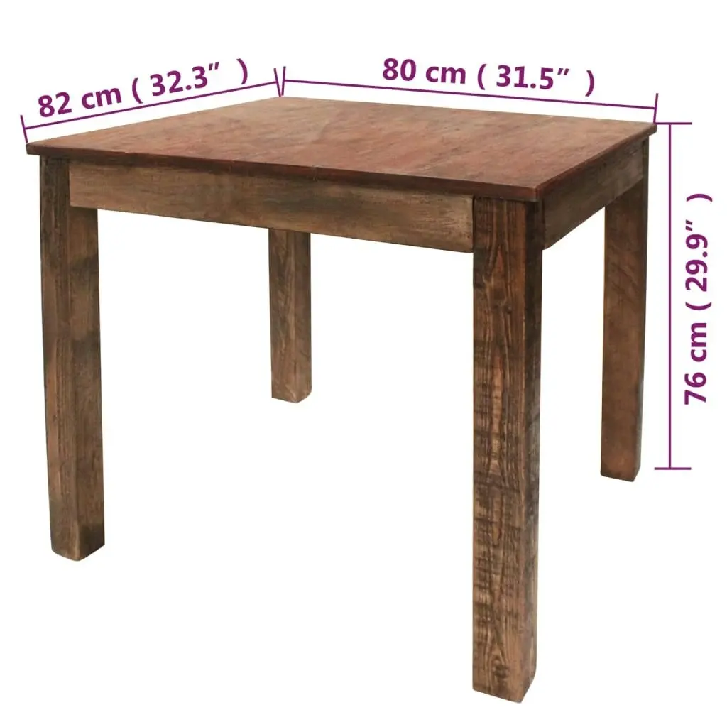 Dining Table Solid Reclaimed Wood 82x80x76 cm 244495