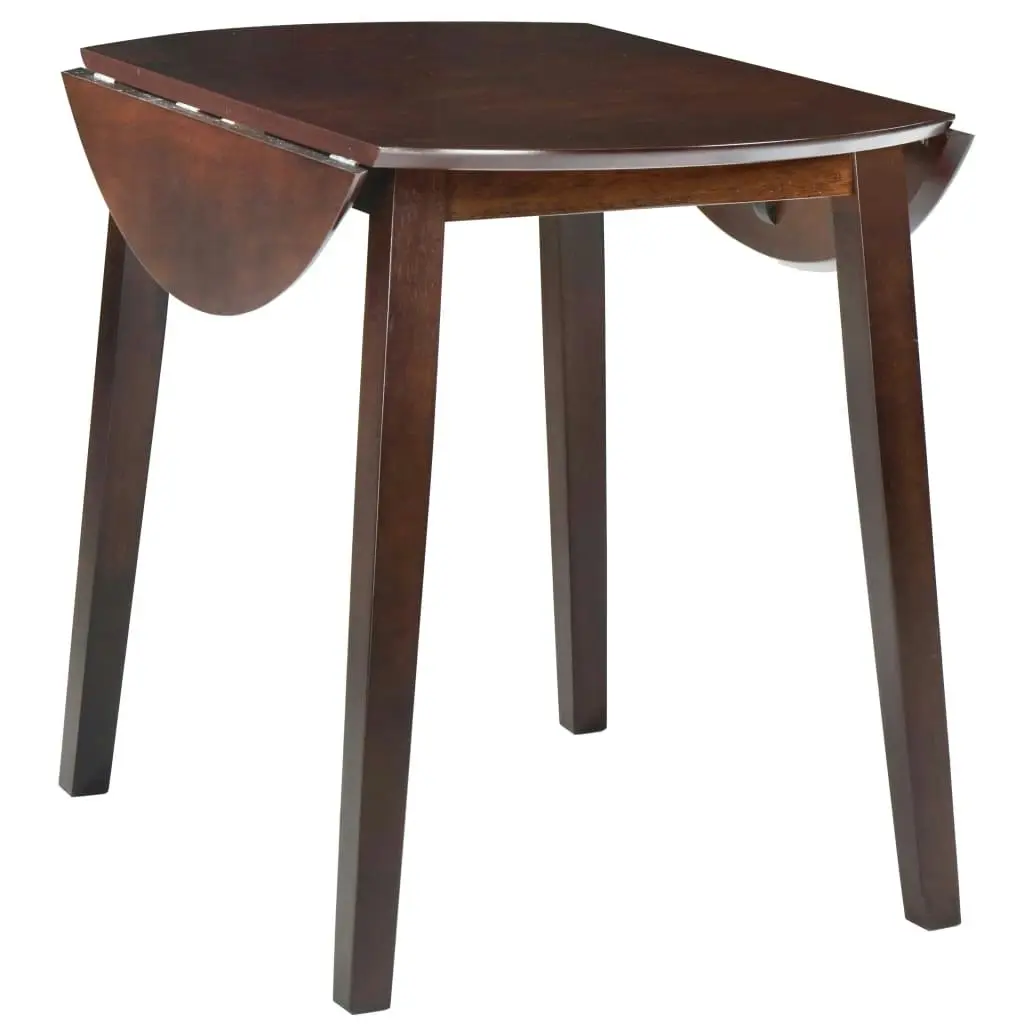 Drop-leaf Dining Table Round MDF Brown 245367