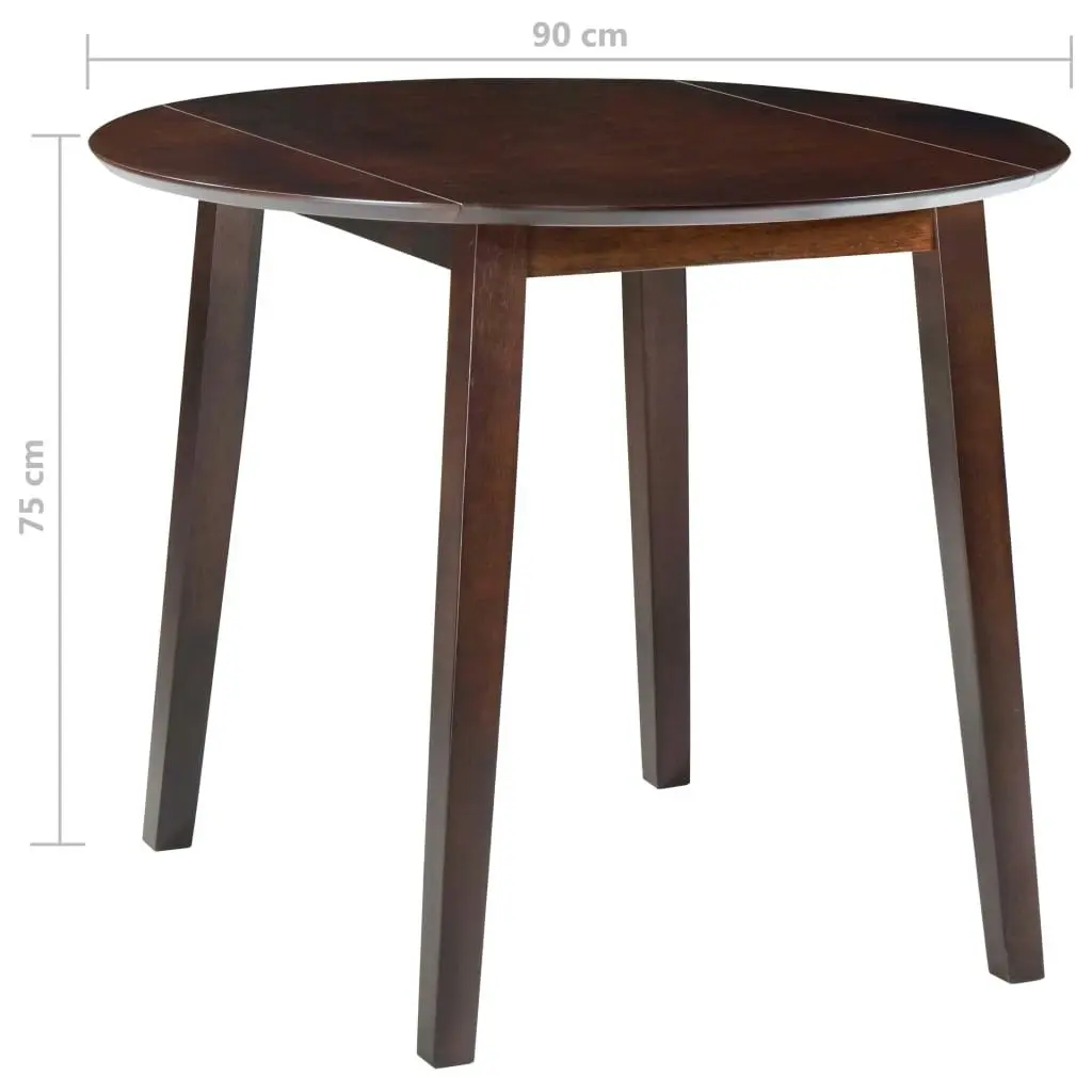 Drop-leaf Dining Table Round MDF Brown 245367