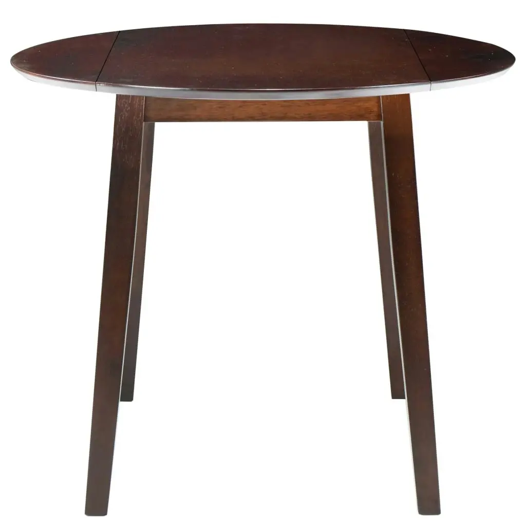 Drop-leaf Dining Table Round MDF Brown 245367