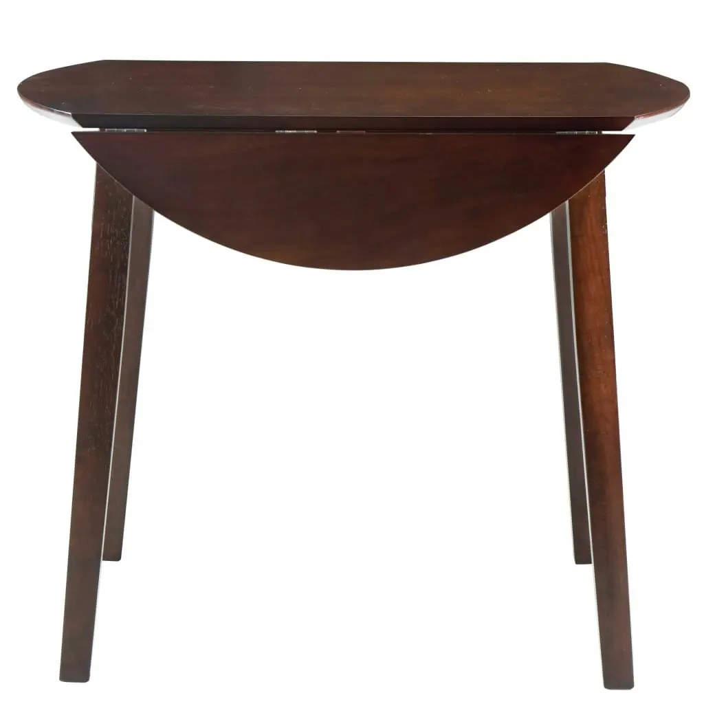 Drop-leaf Dining Table Round MDF Brown 245367