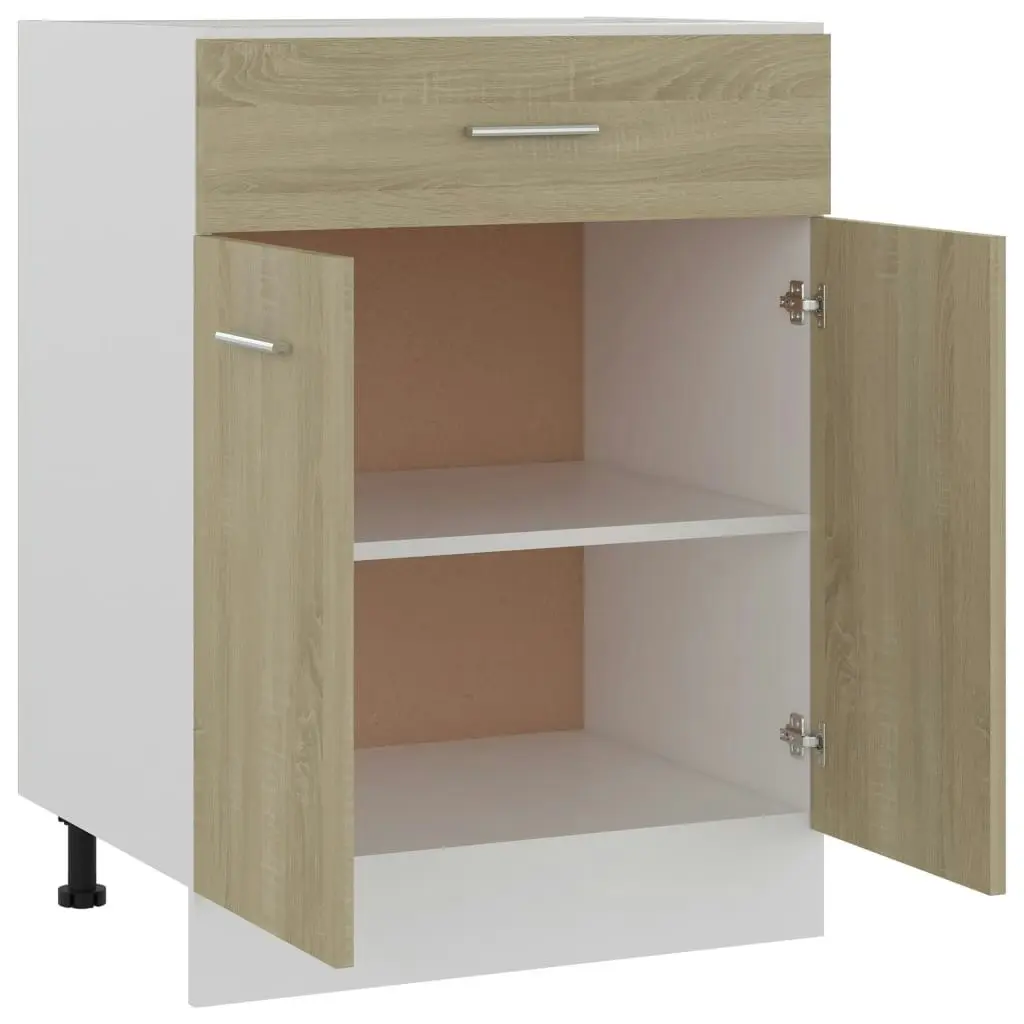 Drawer Bottom Cabinet Sonoma Oak 60x46x81.5 cm Engineered Wood 801231