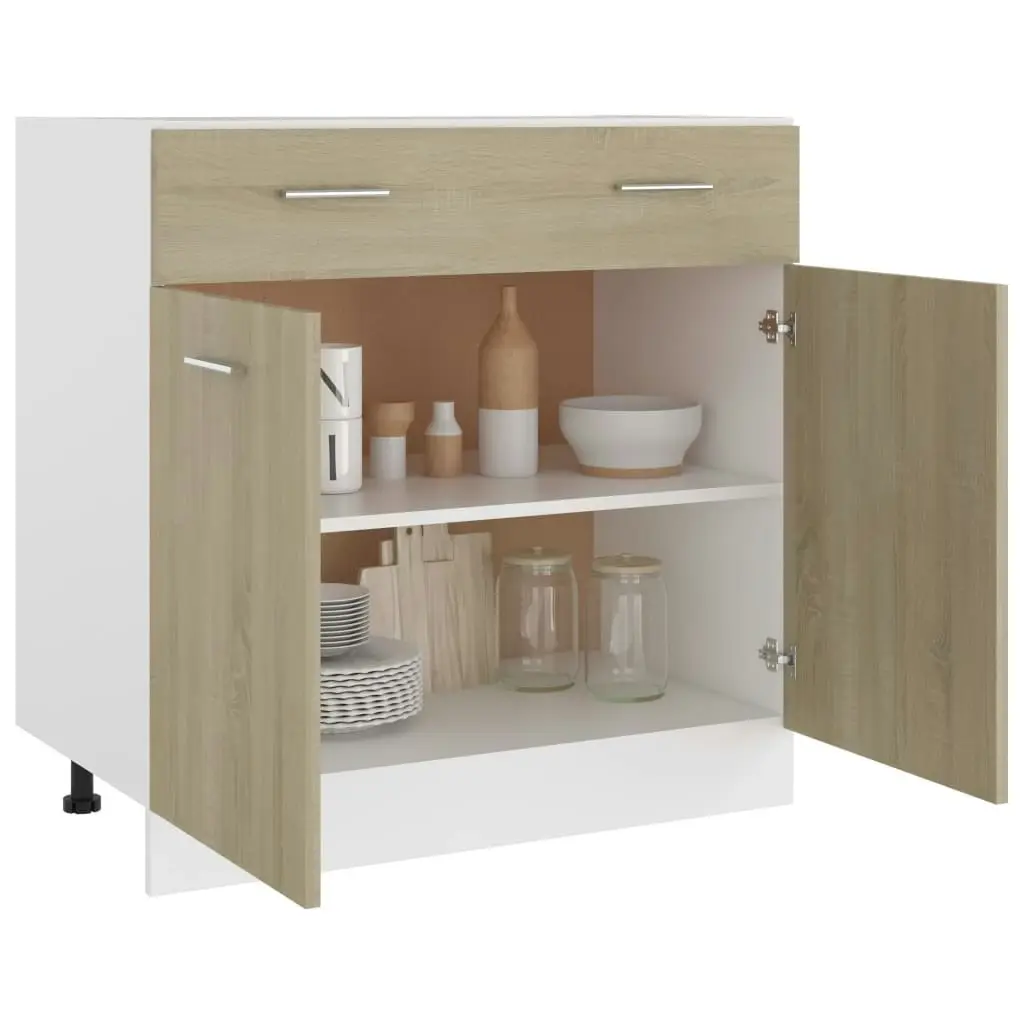 Drawer Bottom Cabinet Sonoma Oak 80x46x81.5 cm Engineered Wood 801239