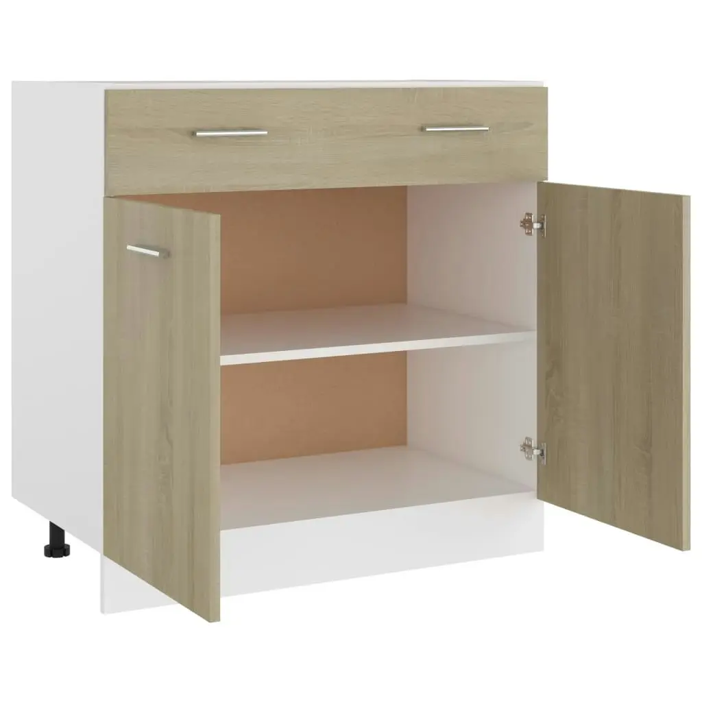 Drawer Bottom Cabinet Sonoma Oak 80x46x81.5 cm Engineered Wood 801239