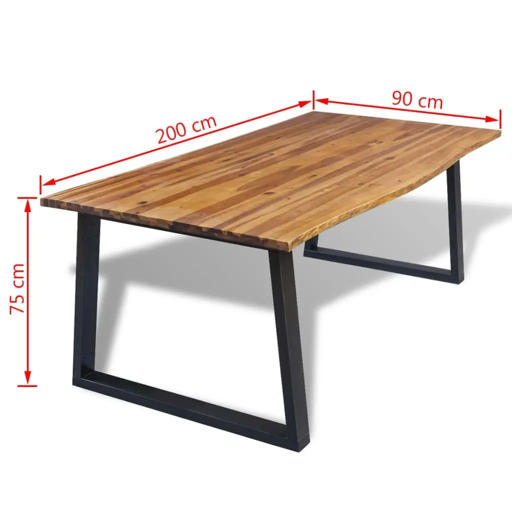 Dining Table Solid Acacia Wood 200x90x75 cm 245686