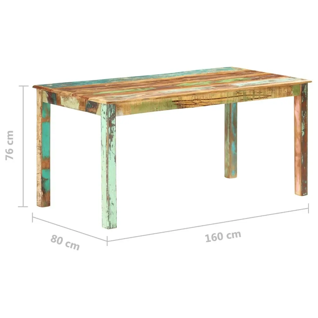 Dining Table Solid Reclaimed Wood 160x80x76 cm 285931