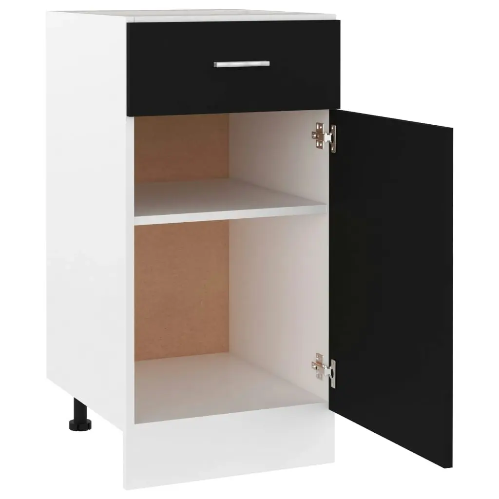 Drawer Bottom Cabinet Black 40x46x81.5 cm Engineered Wood 801213