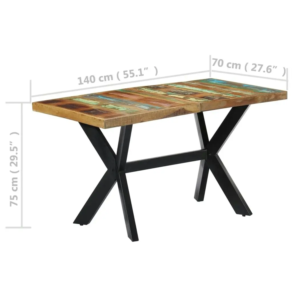 Dining Table 140x70x75 cm Solid Reclaimed Wood 247439