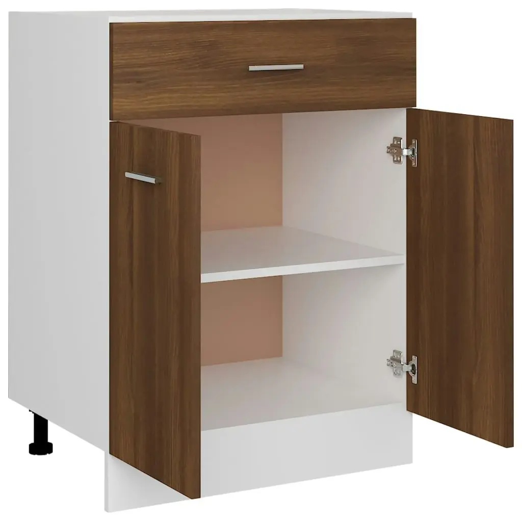 Drawer Bottom Cabinet Brown Oak 60x46x81.5 cm Engineered Wood 815578