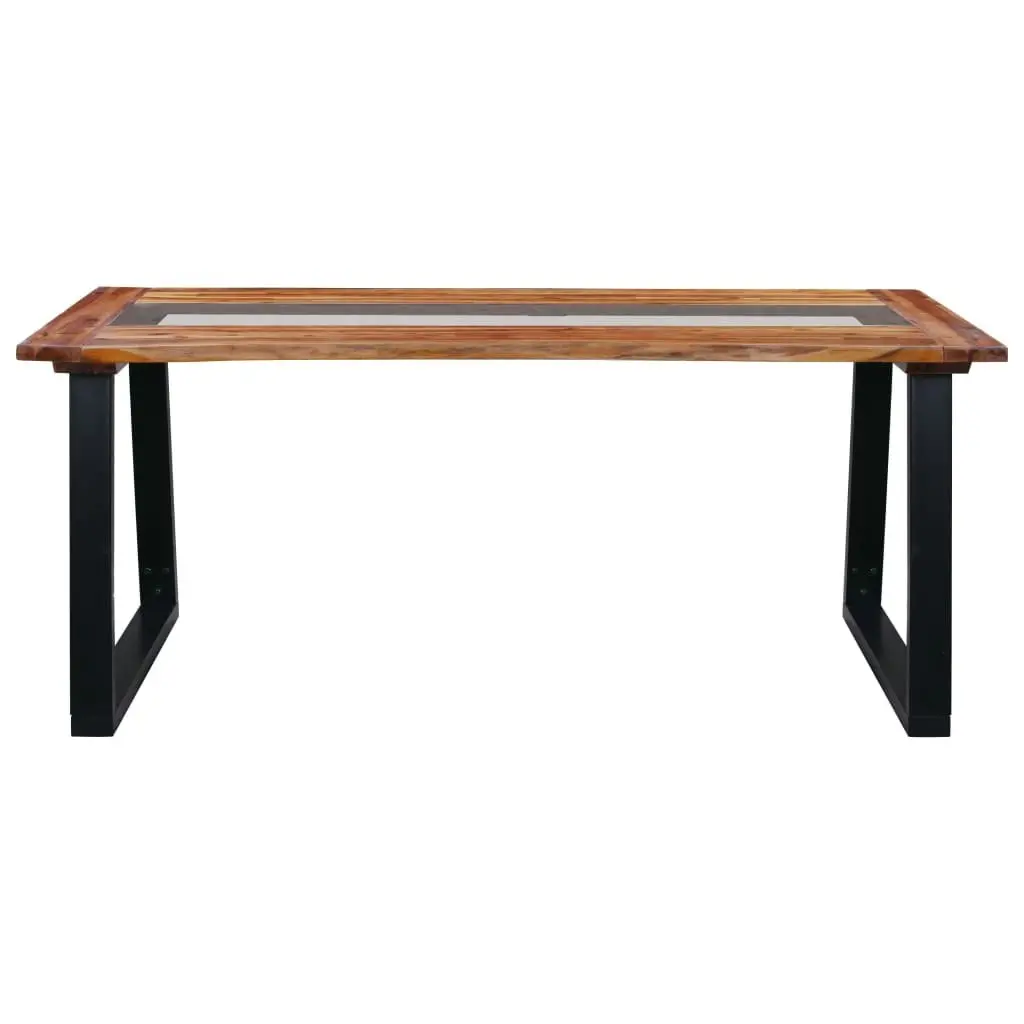 Dining Table 180x90x75 cm Solid Acacia Wood and Glass 288067