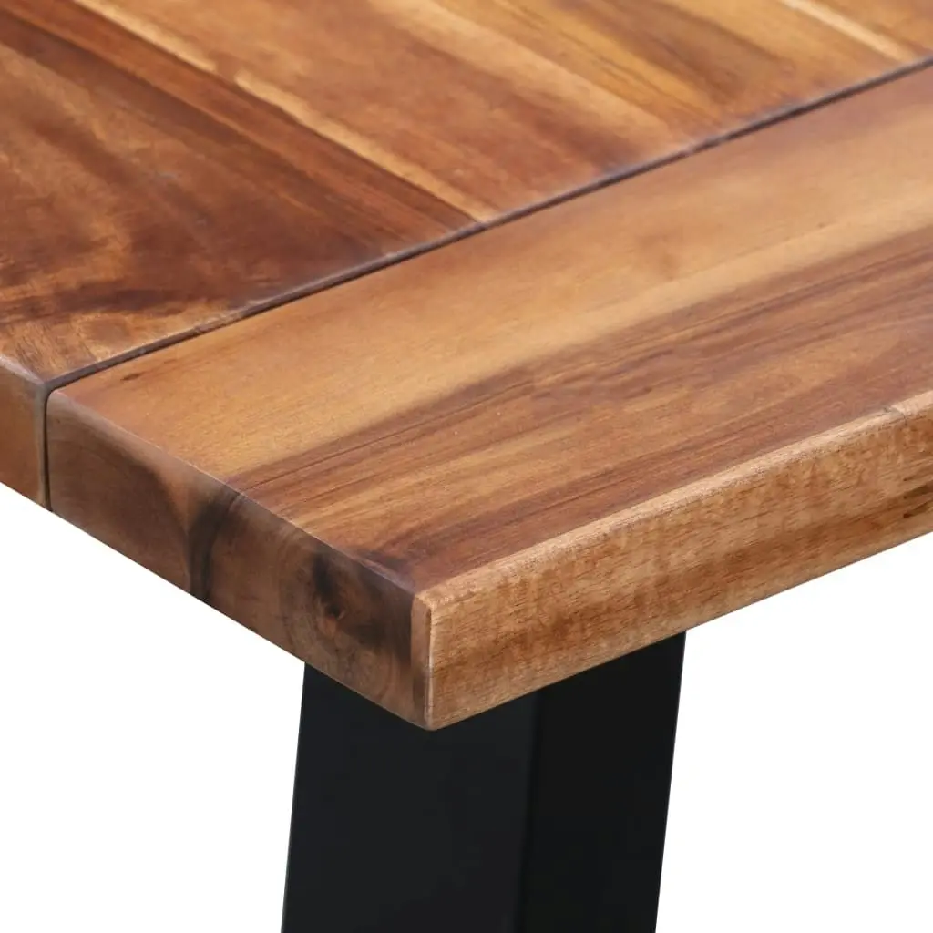 Dining Table 180x90x75 cm Solid Acacia Wood and Glass 288067